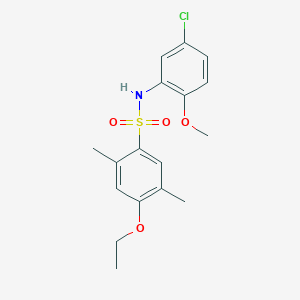 molecular formula C17H20ClNO4S B5240345 N-(5-chloro-2-methoxyphenyl)-4-ethoxy-2,5-dimethylbenzenesulfonamide 