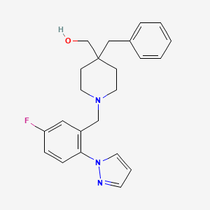 {4-benzyl-1-[5-fluoro-2-(1H-pyrazol-1-yl)benzyl]-4-piperidinyl}methanol