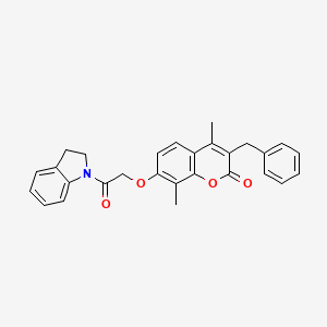 3-benzyl-7-[2-(2,3-dihydro-1H-indol-1-yl)-2-oxoethoxy]-4,8-dimethyl-2H-chromen-2-one