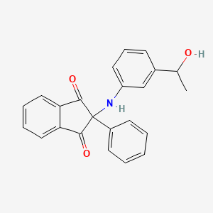 molecular formula C23H19NO3 B5240415 2-{[3-(1-hydroxyethyl)phenyl]amino}-2-phenyl-1H-indene-1,3(2H)-dione 