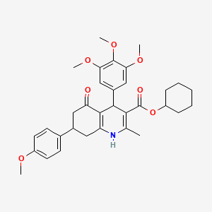 Cyclohexyl 7-(4-methoxyphenyl)-2-methyl-5-oxo-4-(3,4,5-trimethoxyphenyl)-1,4,5,6,7,8-hexahydroquinoline-3-carboxylate