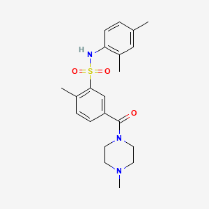 molecular formula C21H27N3O3S B5240458 N-(2,4-dimethylphenyl)-2-methyl-5-(4-methylpiperazine-1-carbonyl)benzenesulfonamide 