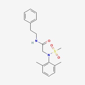 molecular formula C19H24N2O3S B5240463 N~2~-(2,6-dimethylphenyl)-N~2~-(methylsulfonyl)-N~1~-(2-phenylethyl)glycinamide 