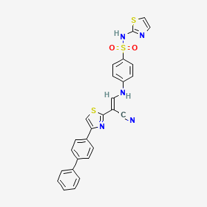 4-[[(E)-2-cyano-2-[4-(4-phenylphenyl)-1,3-thiazol-2-yl]ethenyl]amino]-N-(1,3-thiazol-2-yl)benzenesulfonamide