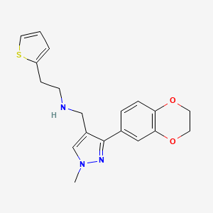 N-{[3-(2,3-dihydro-1,4-benzodioxin-6-yl)-1-methyl-1H-pyrazol-4-yl]methyl}-2-(2-thienyl)ethanamine