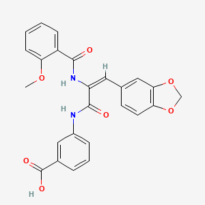 molecular formula C25H20N2O7 B5240503 3-({3-(1,3-benzodioxol-5-yl)-2-[(2-methoxybenzoyl)amino]acryloyl}amino)benzoic acid 