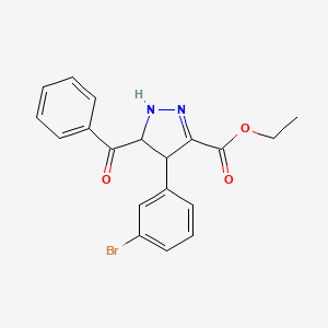 molecular formula C19H17BrN2O3 B5240520 ethyl 5-benzoyl-4-(3-bromophenyl)-4,5-dihydro-1H-pyrazole-3-carboxylate 