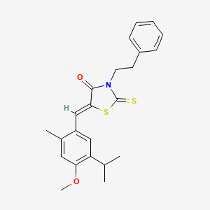 molecular formula C23H25NO2S2 B5240552 (5Z)-5-[4-methoxy-2-methyl-5-(propan-2-yl)benzylidene]-3-(2-phenylethyl)-2-thioxo-1,3-thiazolidin-4-one 