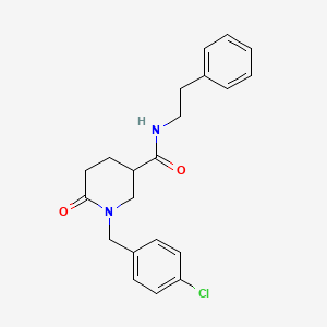 molecular formula C21H23ClN2O2 B5240554 1-(4-chlorobenzyl)-6-oxo-N-(2-phenylethyl)-3-piperidinecarboxamide 