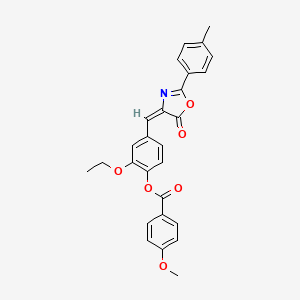 [2-ethoxy-4-[(E)-[2-(4-methylphenyl)-5-oxo-1,3-oxazol-4-ylidene]methyl]phenyl] 4-methoxybenzoate