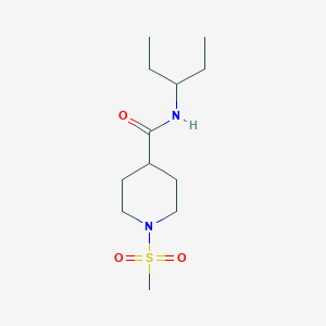 molecular formula C12H24N2O3S B5240563 1-(methylsulfonyl)-N-(pentan-3-yl)piperidine-4-carboxamide 