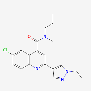 molecular formula C19H21ClN4O B5240580 6-chloro-2-(1-ethyl-1H-pyrazol-4-yl)-N-methyl-N-propylquinoline-4-carboxamide 