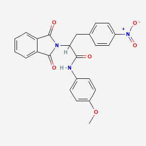 molecular formula C24H19N3O6 B5240600 2-(1,3-Dioxo-2,3-dihydro-1H-isoindol-2-YL)-N-(4-methoxyphenyl)-3-(4-nitrophenyl)propanamide 