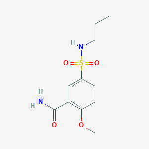 molecular formula C11H16N2O4S B5240605 2-Methoxy-5-(propylsulfamoyl)benzamide 