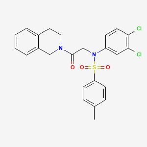 molecular formula C24H22Cl2N2O3S B5240648 N-(3,4-dichlorophenyl)-N-[2-(3,4-dihydro-2(1H)-isoquinolinyl)-2-oxoethyl]-4-methylbenzenesulfonamide 