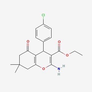 ethyl 2-amino-4-(4-chlorophenyl)-7,7-dimethyl-5-oxo-5,6,7,8-tetrahydro-4H-chromene-3-carboxylate