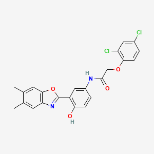 2-(2,4-dichlorophenoxy)-N-[3-(5,6-dimethyl-1,3-benzoxazol-2-yl)-4-hydroxyphenyl]acetamide