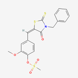 4-[(E)-(3-benzyl-4-oxo-2-thioxo-1,3-thiazolidin-5-ylidene)methyl]-2-methoxyphenyl methanesulfonate