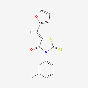 molecular formula C15H11NO2S2 B5240689 (5Z)-5-(furan-2-ylmethylidene)-3-(3-methylphenyl)-2-thioxo-1,3-thiazolidin-4-one 