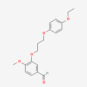 molecular formula C19H22O5 B5240717 3-[3-(4-ethoxyphenoxy)propoxy]-4-methoxybenzaldehyde 