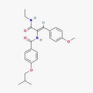 N-[(Z)-3-(ethylamino)-1-(4-methoxyphenyl)-3-oxoprop-1-en-2-yl]-4-(2-methylpropoxy)benzamide