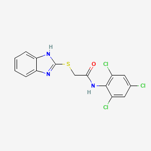 molecular formula C15H10Cl3N3OS B5240745 2-(1H-benzimidazol-2-ylsulfanyl)-N-(2,4,6-trichlorophenyl)acetamide 