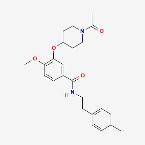 molecular formula C24H30N2O4 B5240758 3-(1-acetylpiperidin-4-yl)oxy-4-methoxy-N-[2-(4-methylphenyl)ethyl]benzamide 