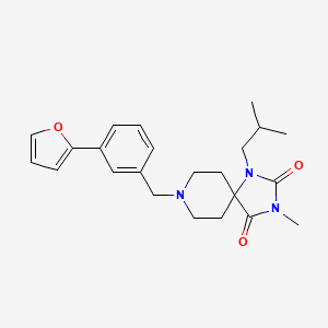 molecular formula C23H29N3O3 B5240764 8-[[3-(Furan-2-yl)phenyl]methyl]-3-methyl-1-(2-methylpropyl)-1,3,8-triazaspiro[4.5]decane-2,4-dione 