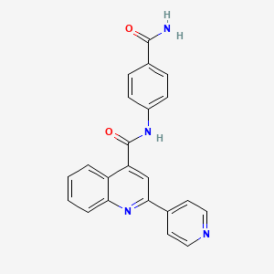 molecular formula C22H16N4O2 B5240775 N-(4-carbamoylphenyl)-2-(pyridin-4-yl)quinoline-4-carboxamide 