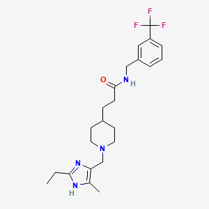 3-[1-[(2-ethyl-5-methyl-1H-imidazol-4-yl)methyl]piperidin-4-yl]-N-[[3-(trifluoromethyl)phenyl]methyl]propanamide