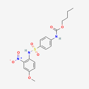 molecular formula C18H21N3O7S B5240799 butyl (4-{[(4-methoxy-2-nitrophenyl)amino]sulfonyl}phenyl)carbamate CAS No. 418778-33-3