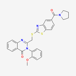 3-(2-methoxyphenyl)-2-({[5-(1-pyrrolidinylcarbonyl)-1,3-benzothiazol-2-yl]thio}methyl)-4(3H)-quinazolinone