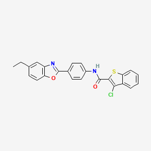 3-chloro-N-[4-(5-ethyl-1,3-benzoxazol-2-yl)phenyl]-1-benzothiophene-2-carboxamide