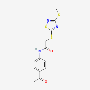 molecular formula C13H13N3O2S3 B5240835 N-(4-acetylphenyl)-2-{[3-(methylthio)-1,2,4-thiadiazol-5-yl]thio}acetamide 