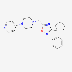 molecular formula C24H29N5O B5240845 1-({3-[1-(4-methylphenyl)cyclopentyl]-1,2,4-oxadiazol-5-yl}methyl)-4-(4-pyridinyl)piperazine 