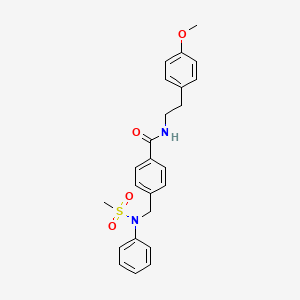 molecular formula C24H26N2O4S B5240917 N-[2-(4-methoxyphenyl)ethyl]-4-[(N-methylsulfonylanilino)methyl]benzamide 