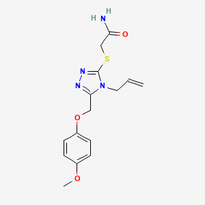 molecular formula C15H18N4O3S B5240925 2-({4-ALLYL-5-[(4-METHOXYPHENOXY)METHYL]-4H-1,2,4-TRIAZOL-3-YL}SULFANYL)ACETAMIDE 