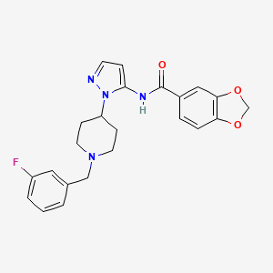 N-{1-[1-(3-fluorobenzyl)-4-piperidinyl]-1H-pyrazol-5-yl}-1,3-benzodioxole-5-carboxamide