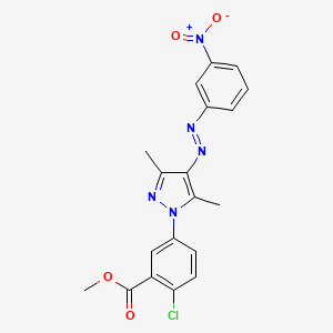 methyl 2-chloro-5-{3,5-dimethyl-4-[(E)-(3-nitrophenyl)diazenyl]-1H-pyrazol-1-yl}benzoate