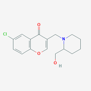 molecular formula C16H18ClNO3 B5241018 6-chloro-3-{[2-(hydroxymethyl)-1-piperidinyl]methyl}-4H-chromen-4-one 