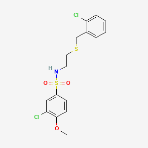 molecular formula C16H17Cl2NO3S2 B5241027 3-chloro-N-{2-[(2-chlorobenzyl)thio]ethyl}-4-methoxybenzenesulfonamide 