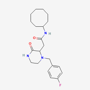 molecular formula C21H30FN3O2 B5241031 N-cyclooctyl-2-[1-(4-fluorobenzyl)-3-oxo-2-piperazinyl]acetamide 