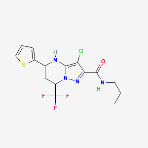 molecular formula C16H18ClF3N4OS B5241039 3-chloro-N-isobutyl-5-(2-thienyl)-7-(trifluoromethyl)-4,5,6,7-tetrahydropyrazolo[1,5-a]pyrimidine-2-carboxamide 