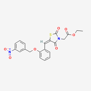 molecular formula C21H18N2O7S B5241073 ethyl [(5E)-5-{2-[(3-nitrobenzyl)oxy]benzylidene}-2,4-dioxo-1,3-thiazolidin-3-yl]acetate 