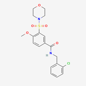 molecular formula C19H21ClN2O5S B5241086 N-(2-chlorobenzyl)-4-methoxy-3-(morpholin-4-ylsulfonyl)benzamide 