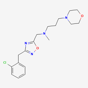 molecular formula C18H25ClN4O2 B5241094 N-{[3-(2-chlorobenzyl)-1,2,4-oxadiazol-5-yl]methyl}-N-methyl-3-(4-morpholinyl)-1-propanamine 