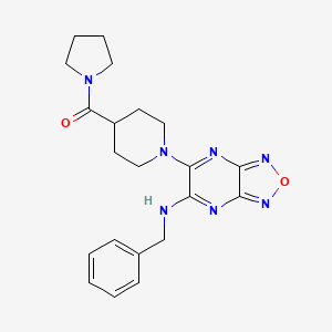 molecular formula C21H25N7O2 B5241099 N-benzyl-6-[4-(1-pyrrolidinylcarbonyl)-1-piperidinyl][1,2,5]oxadiazolo[3,4-b]pyrazin-5-amine 