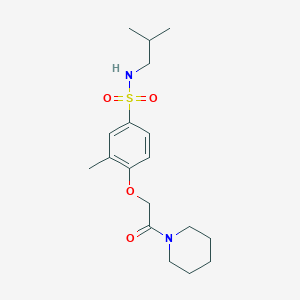 molecular formula C18H28N2O4S B5241106 N-isobutyl-3-methyl-4-[2-oxo-2-(1-piperidinyl)ethoxy]benzenesulfonamide 