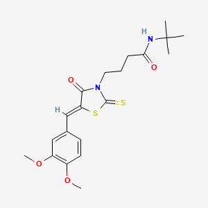 N-(tert-butyl)-4-[5-(3,4-dimethoxybenzylidene)-4-oxo-2-thioxo-1,3-thiazolidin-3-yl]butanamide