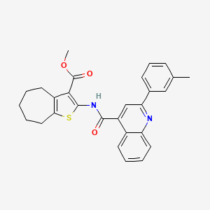 B5241152 methyl 2-({[2-(3-methylphenyl)-4-quinolinyl]carbonyl}amino)-5,6,7,8-tetrahydro-4H-cyclohepta[b]thiophene-3-carboxylate CAS No. 5696-53-7